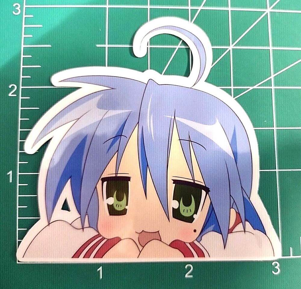 Konata Izumi Lucky Star Sticker, anime girl waifu water resistant vinyl cute