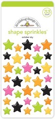 Doodlebug Sprinkles Puffy Stickers October Sky Stars Orange Black Pink Green