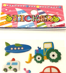 Plane UFO Stickers Planet Car Bus Tractor Scrapbook Card Craft Lot of 2 NEW READ