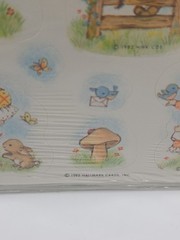Vintage 1982 Ambassador Hallmark Sticker Sheet Fashioned Girls In Bonnets