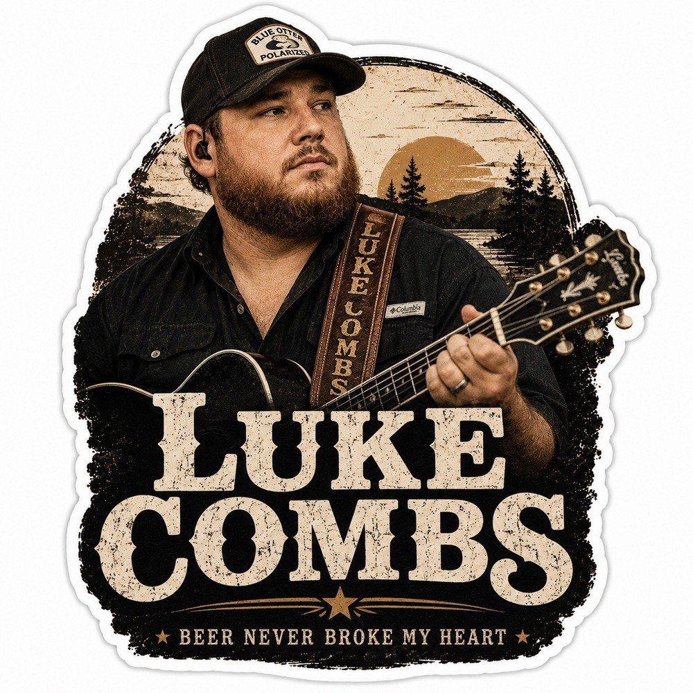 Luke Combs Sticker/Country/Country Music/Beer Never Broke My Heart