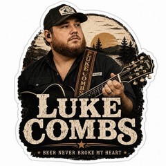 Luke Combs Sticker/Country/Country Music/Beer Never Broke My Heart