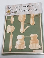 P13 Light Chipboard Embellishments Bundle 11 asst 4×6″ frame w/engraved pieces