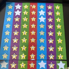 Vtg Funny Face Star Stickers Multi Color Awards Smiley Happy