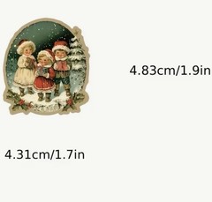 50 PACK OLD CHRISTMAS Retro Vintage Santa Angels Stocking Festive Stickers Lot