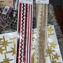 Craft Lot. Scrapbk New Stencils Stickers Stamps. Colorful Paper Sheets/square.