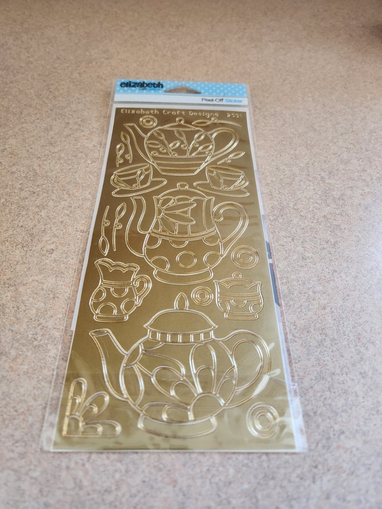 Elizabeth Craft Designs~Tea Time~Gold Outline Stickers