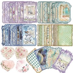 90 Sheets Vintage Scrapbook Paper Kit, Die-Cut Decorative and Decoupage Paper