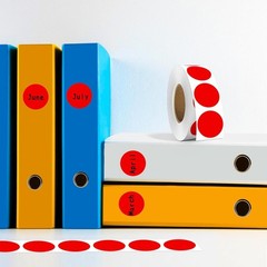 Red Circle Stickers, 10000 Count, 10 Rolls Dispenser