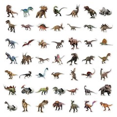 100pcs Jurassic Dinosaur Stickers for Kids Waterproof Vinyl Dino Stickers