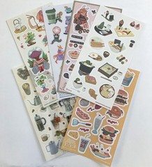 Stickii Club Sticker Sheets Lot of 7 Food Theme
