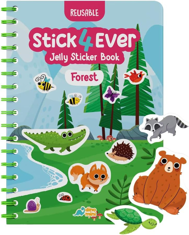 Stick4Ever Jelly Sticker Book – for Kids – Waterproof, Easy to Clean Reusable St