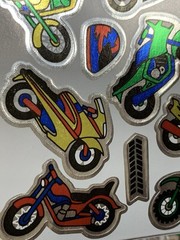 2 Sheets VINTAGE FOIL Motorcycle Trail Bike Stickers