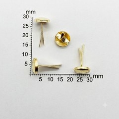 LLY 500 Pieces 8mm Round Brads, Paper Fasteners Metal Brads with Box, Golden