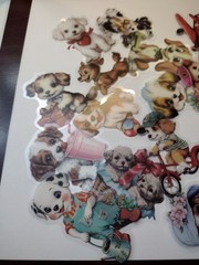 Nostalgic Retro Puppy Die-Cut Sticker Pack – 25 Adorable Vintage-Style Pups C