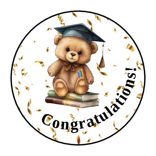 30 Graduation teddy bear envelope seals, stickers labels, tags kindergarten