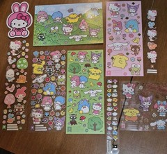 Pipsticks Hello Kitty Sticker Lot Of 7 Sheets + Postcard & 3″ Vinyl