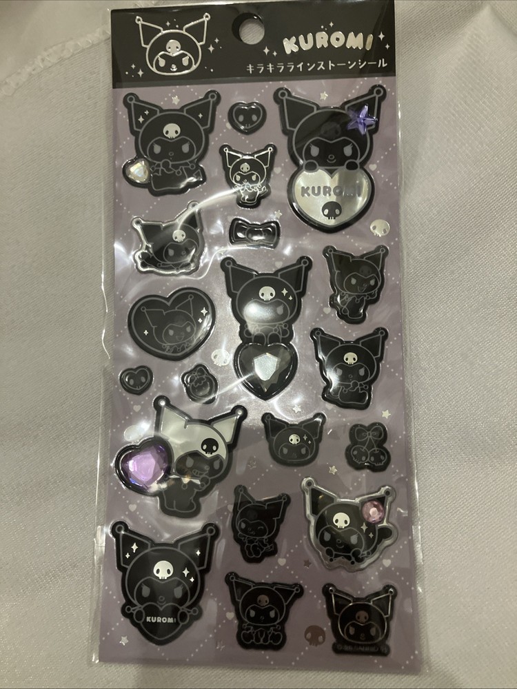 Brand New Sanrio Monotone Stone Kuromi Sticker Sheet