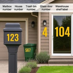 Durable Waterproof Blue Number Stickers 0-9 for Indoor and Outdoor