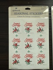 Two Packs – Hallmark Seasonal Stickers Cardinal Seasons Greetings NIP 4 Sheets