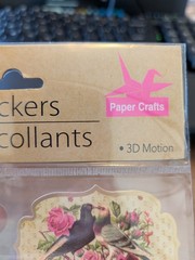 Crafter’s Square Flower Bird Themed 3-D Motion Stickers 9 Pieces New