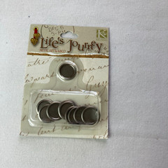 Life’s Journey K & Co. Metal Embellishments Silver Oval & Round Frame Ups