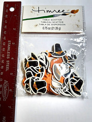 Timree 2016 Thanksgiving Pilgrim Hat Pumpkin Table Scatter Cardstock Ephemera 1″