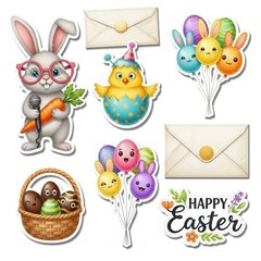 Choose ASet Bunny Rabbit Easter Tags Embellishments Junk Journal Scrapbook
