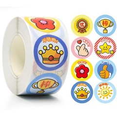500Sheets/Roll Little Red Flower Reward Stickers Motivational Decals for Kinderg