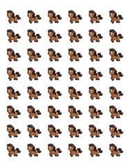 48 CUTE PONY HORSE ENVELOPE SEALS LABELS STICKERS 1.2″ ROUND