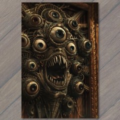STICKER Monster Weird Scary Mouth Eyes Halloween Wild Crazy Unusual Mask Creep