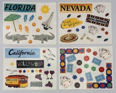 Vintage 1990s Creative Memories Stickers – 18 Sheets – Travel States Countries