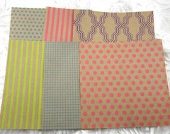 25 Sheet lot of 6×6 Kraft and Neon Acid Free Paper Stock