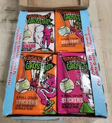 gross out baseball stickers bubble gum original box sealed package old stock