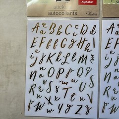 2 Gold / 2 Silver Upper Lower Case Script Alphabet ABCS Stickers