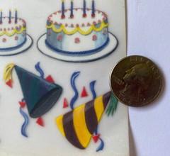 CELEBRATION Rub-On(6”x 9”)Happy Birthday•Wedding•Balloon•Champagne •Party•Cake•