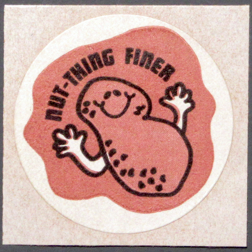 Vintage TREND Scratch and Sniff MATTE Sticker 1979 PEANUT (brown wax paper)