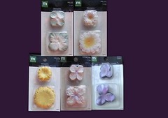 Paper Flower Blossoms White Yellow Green Daisy Blue Pansy or Hydrangea NEW