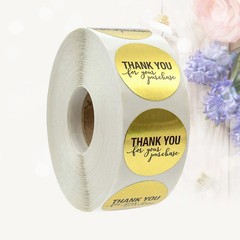 Thank You Stickers for Packaging Package Self-adhesive DIY Baking Packing Label