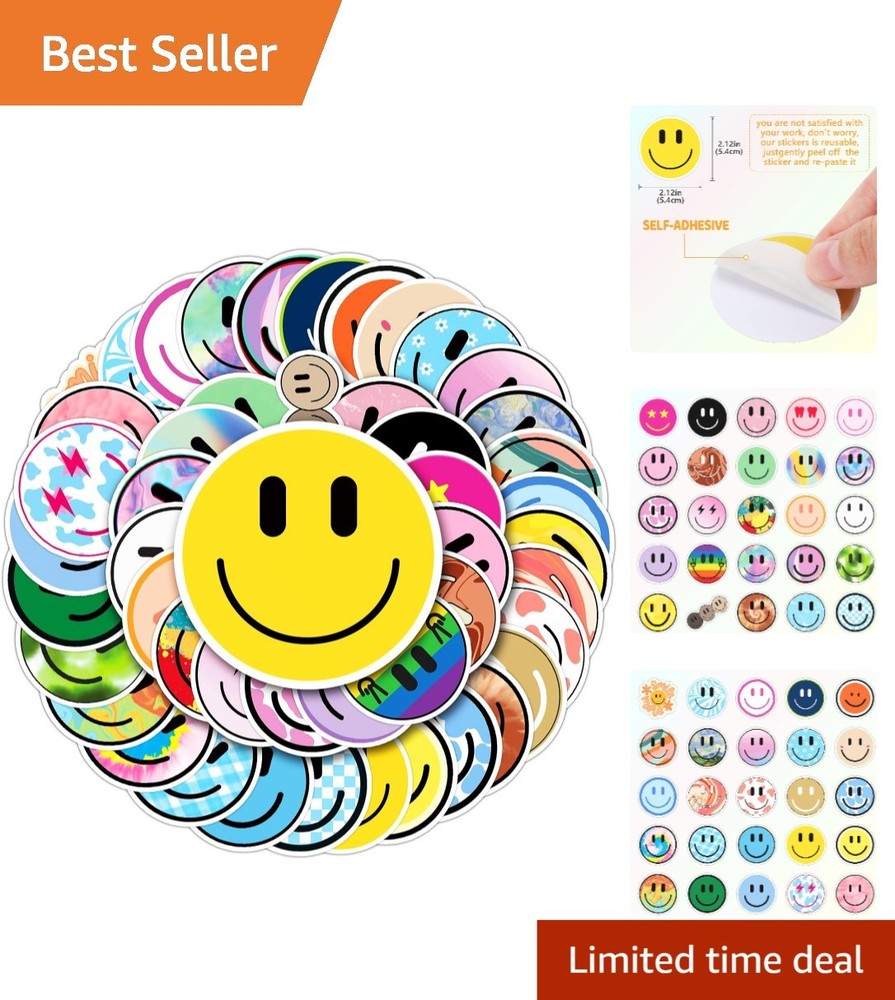 Colorful Cartoon Smiling Stickers for Kids Classroom Rewards