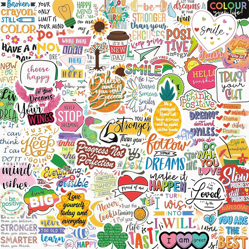 300 Pcs Motivational Inspirational Stickers for Scrapbook, Laptop, Water Bottle