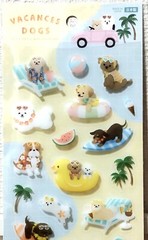 Vacances Dogs Clear Sticker Animal Puppy Toy Poodle Summer Synapse MADE IN JAPAN