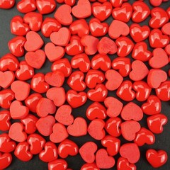 FAZHBARY 120 PCS Red Heart Resin Flatback Plastic Mini Bulk