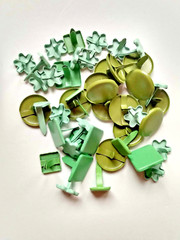 Lot Of 262 Paper Brads Mix Colors/Sizes/Shapes 4 Scrapbooking Cards DIY Crafts