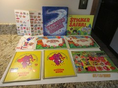Vintage 1980’s Sticker Albums Books Lot Of 7 SW, GI Joe, Care Bears, Puffy, CP