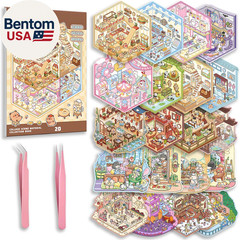 20 Sets DIY 3D Sticker Scene Collection Book for Kids Adults Cute Make Your Own