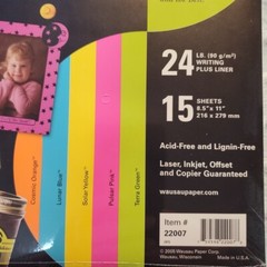 Wausau Paper Astrobrights® 5 Bright Color assortment 15 Sheets Print & Stick