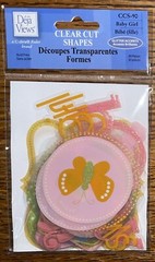 Deja Views ~ Clear Cut Shapes Glitter Accents Baby Sweet Girl Too Cute Scrapbook