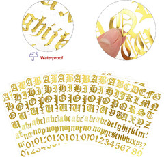 8 Sheets Letter Stickers Vinyl Old English Alphabet Number Stickers Self Adhe…