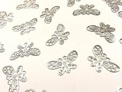 CraftbuddyUSBF2-20pcs, 24X14mm SilverFiligree Metal Butterfly Embellishmnt Craft